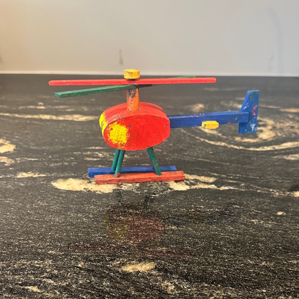 Vibrant Wooden Helicopter Toy